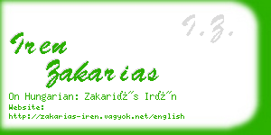 iren zakarias business card